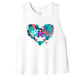 Conscious Mama Yoga Mom Cute Gift Women's Racerback Cropped Tank