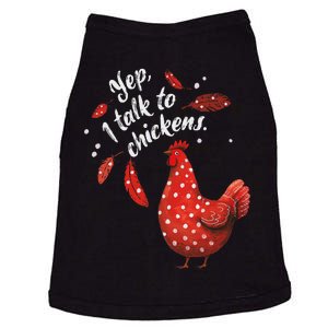 Chicken Mom Yep I Talk To Chickens Red Hen Polka Dot Doggie Tank