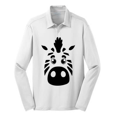 Cool Mountain Zebra Gift For Animal Lovers Silk Touch Performance Long Sleeve Polo