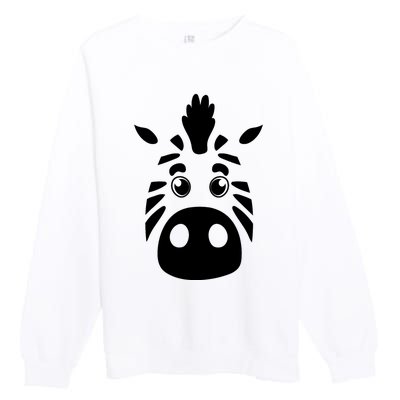 Cool Mountain Zebra Gift For Animal Lovers Premium Crewneck Sweatshirt