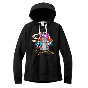 Cat Meditation Zen Yoga Coffee Cat Lovers Yoga Namaste Gift Funny Gift Women's Fleece Hoodie