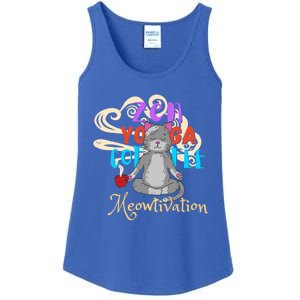 Cat Meditation Zen Yoga Coffee Cat Lovers Yoga Namaste Gift Funny Gift Ladies Essential Tank