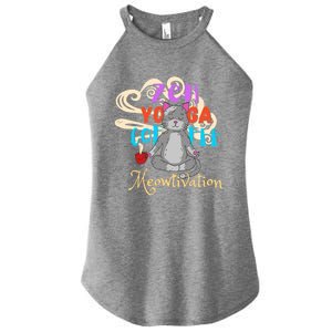 Cat Meditation Zen Yoga Coffee Cat Lovers Yoga Namaste Gift Funny Gift Women's Perfect Tri Rocker Tank