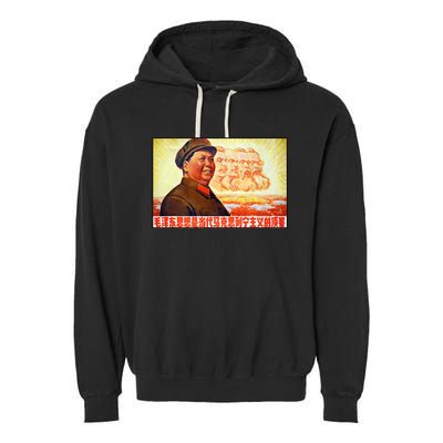 Chairman Mao Zedong And Other Communist Leaders Propaganda Garment-Dyed Fleece Hoodie