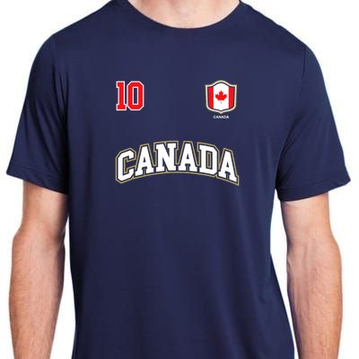 Canada Number 10 Soccer Team Sports Canadian Flag Adult ChromaSoft Performance T-Shirt