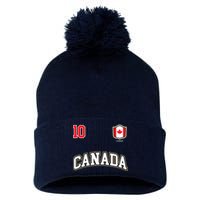 Canada Number 10 Soccer Team Sports Canadian Flag Pom Pom 12in Knit Beanie