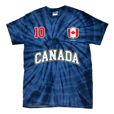 Canada Number 10 Soccer Team Sports Canadian Flag Tie-Dye T-Shirt