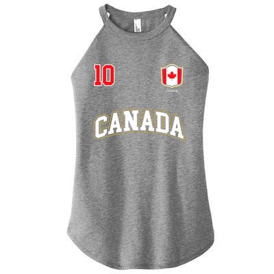 Canada Number 10 Soccer Team Sports Canadian Flag Women’s Perfect Tri Rocker Tank