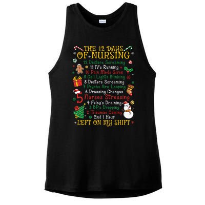 Christmas Nurse 12 Days Of Nursing Ladies PosiCharge Tri-Blend Wicking Tank