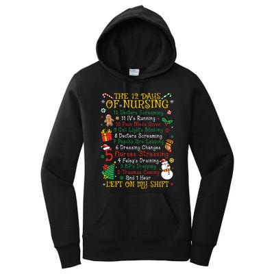 Christmas Nurse 12 Days Of Nursing Women's Pullover Hoodie