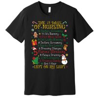 Christmas Nurse 12 Days Of Nursing Premium T-Shirt