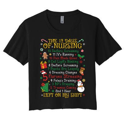 Christmas Nurse 12 Days Of Nursing Women's Crop Top Tee