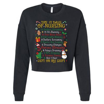 Christmas Nurse 12 Days Of Nursing Cropped Pullover Crew