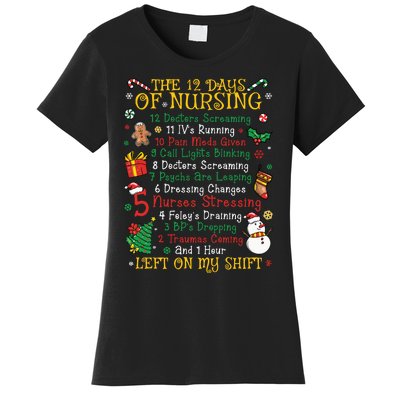 Christmas Nurse 12 Days Of Nursing Women's T-Shirt