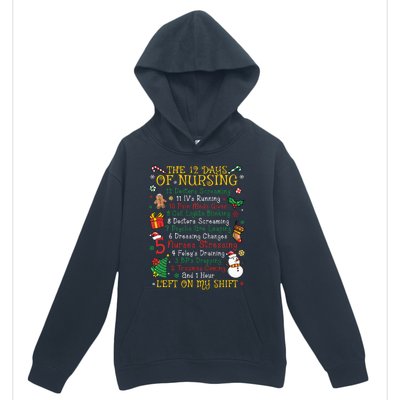 Christmas Nurse 12 Days Of Nursing Urban Pullover Hoodie