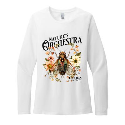 Cicada Nature 2024 Bug Lover Country Flowers Womens CVC Long Sleeve Shirt