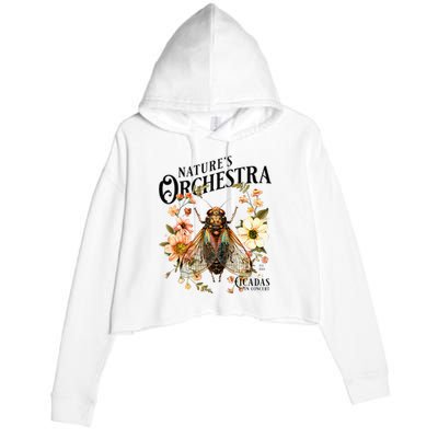 Cicada Nature 2024 Bug Lover Country Flowers Crop Fleece Hoodie