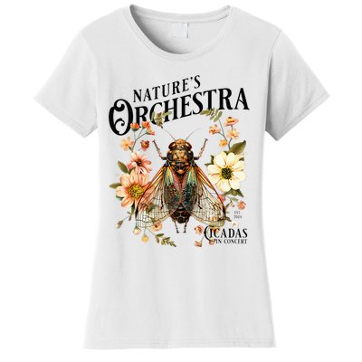 Cicada Nature 2024 Bug Lover Country Flowers Women's T-Shirt