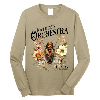 Cicada Nature 2024 Bug Lover Country Flowers Long Sleeve Shirt