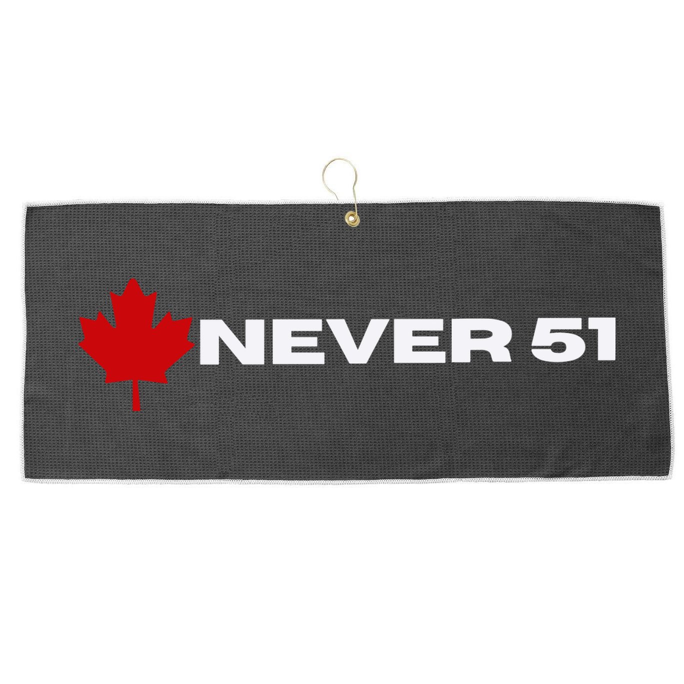 Canada Never 51. Large Microfiber Waffle Golf Towel