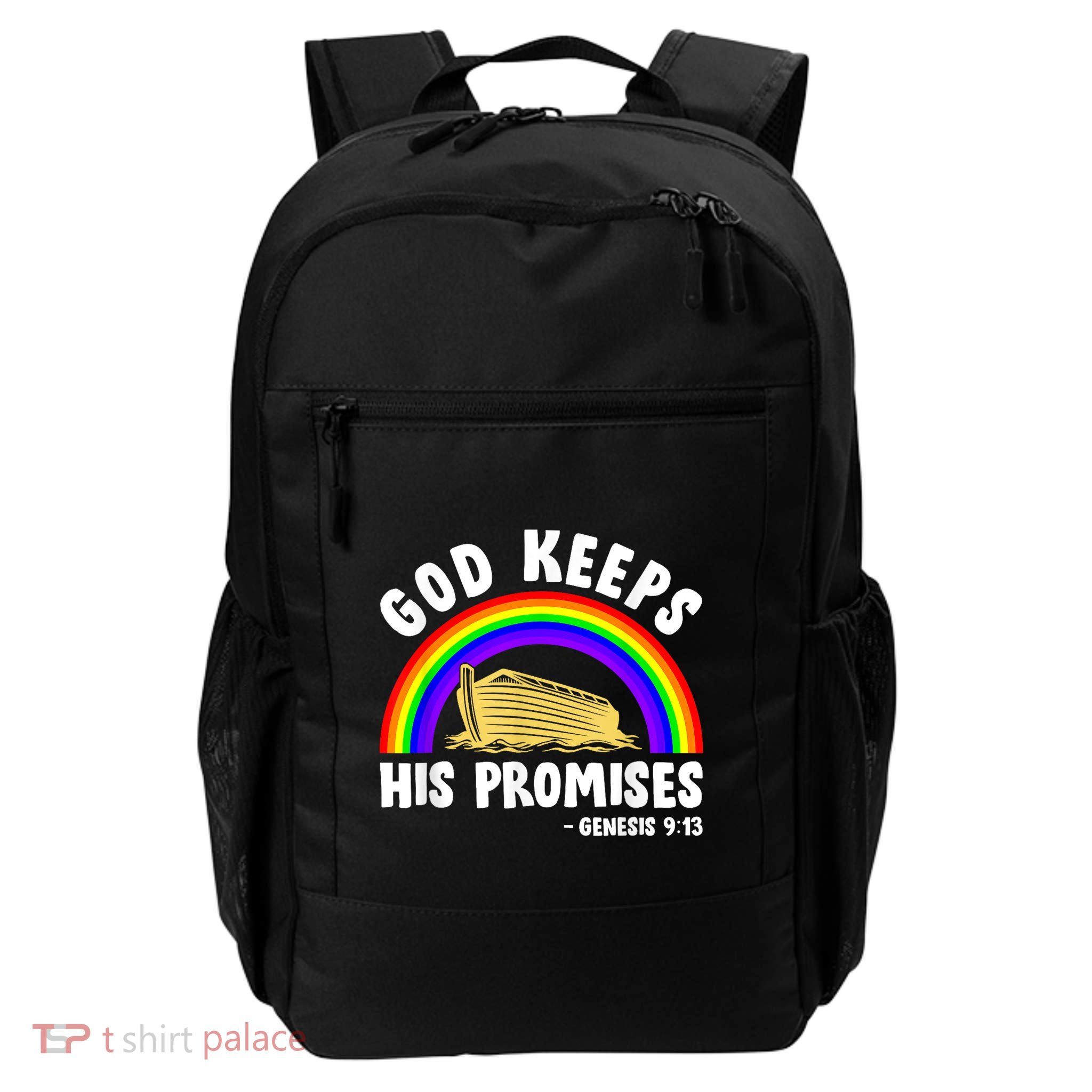 Christian Noah Ark Jesus God Keeps His Promises Rainbow Daily Commute Backpack