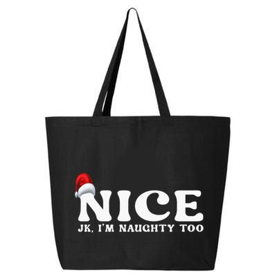 Couple Naughty And Nice Christmas Pajama On The Nice List Gift 25L Jumbo Tote