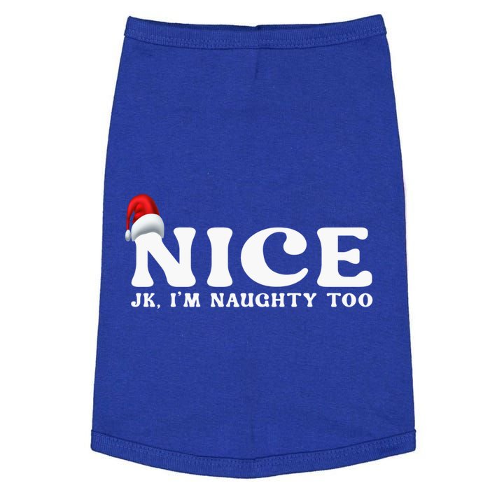 Couple Naughty And Nice Christmas Pajama On The Nice List Gift Doggie Tank