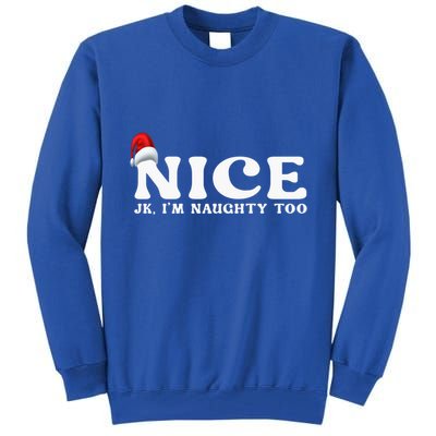 Couple Naughty And Nice Christmas Pajama On The Nice List Gift Tall Sweatshirt