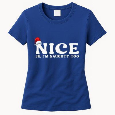 Couple Naughty And Nice Christmas Pajama On The Nice List Gift Womens T-Shirt