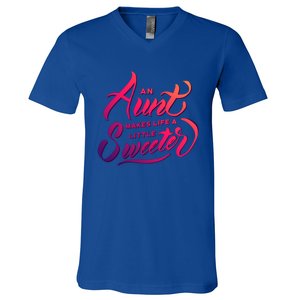 Cute Nieces And Nephews Aunt Auntie Great Gift V-Neck T-Shirt