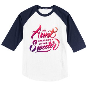 Cute Nieces And Nephews Aunt Auntie Great Gift Baseball Sleeve Shirt