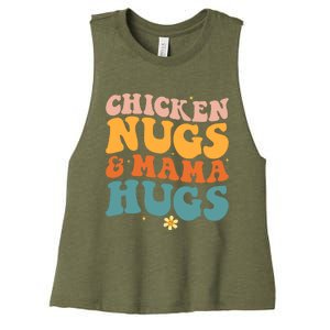 Chicken Nugs and Mama Hugs Nuggets Foodies Lovers Women's Racerback Cropped Tank