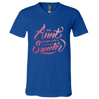 Cute Nieces And Nephews Aunt Auntie Gift V-Neck T-Shirt