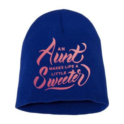 Cute Nieces And Nephews Aunt Auntie Gift Short Acrylic Beanie