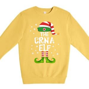 Crna Nurse Anesthetist Elf Family Matching Nursing Christmas Meaningful Gift Premium Crewneck Sweatshirt