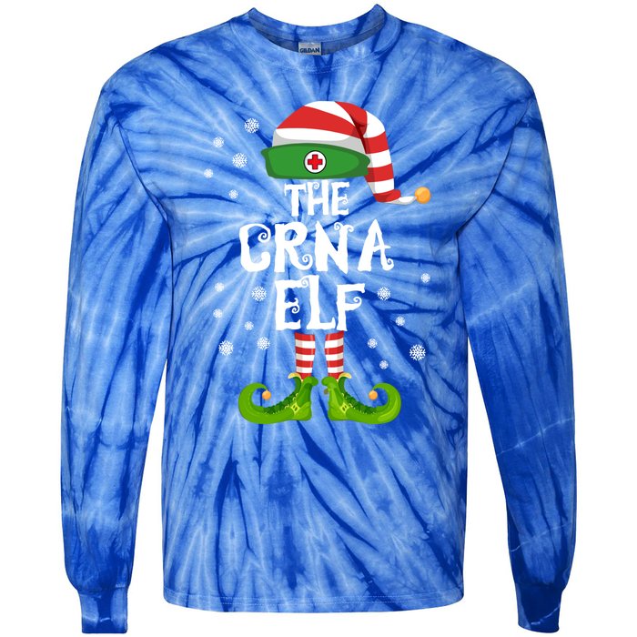 Crna Nurse Anesthetist Elf Family Matching Nursing Christmas Meaningful Gift Tie-Dye Long Sleeve Shirt