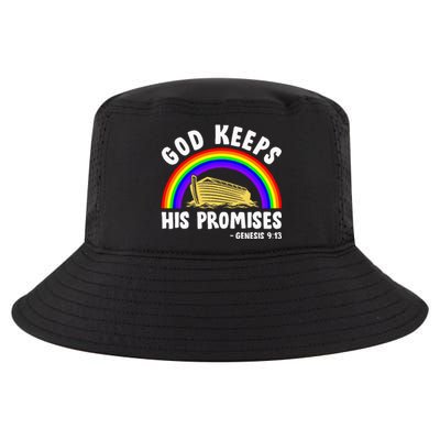 Christian Noah Ark Jesus God Keeps His Promises Rainbow Cool Comfort Performance Bucket Hat