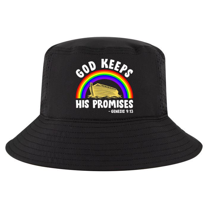 Christian Noah Ark Jesus God Keeps His Promises Rainbow Cool Comfort Performance Bucket Hat