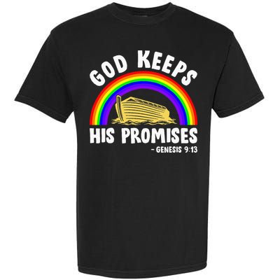 Christian Noah Ark Jesus God Keeps His Promises Rainbow Garment-Dyed Heavyweight T-Shirt