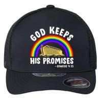 Christian Noah Ark Jesus God Keeps His Promises Rainbow Flexfit Unipanel Trucker Cap