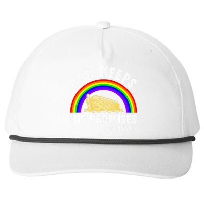 Christian Noah Ark Jesus God Keeps His Promises Rainbow Snapback Five-Panel Rope Hat