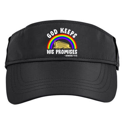 Christian Noah Ark Jesus God Keeps His Promises Rainbow Adult Drive Performance Visor