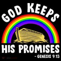Christian Noah Ark Jesus God Keeps His Promises Rainbow Flatbill Hat