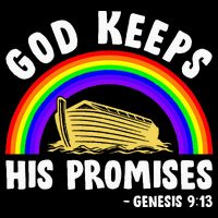 Christian Noah Ark Jesus God Keeps His Promises Rainbow 16 in Basic Backpack