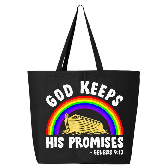Christian Noah Ark Jesus God Keeps His Promises Rainbow 25L Jumbo Tote