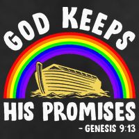 Christian Noah Ark Jesus God Keeps His Promises Rainbow 25L Jumbo Tote