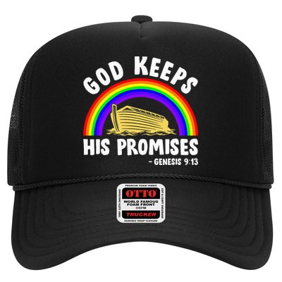 Christian Noah Ark Jesus God Keeps His Promises Rainbow Trucker Hat