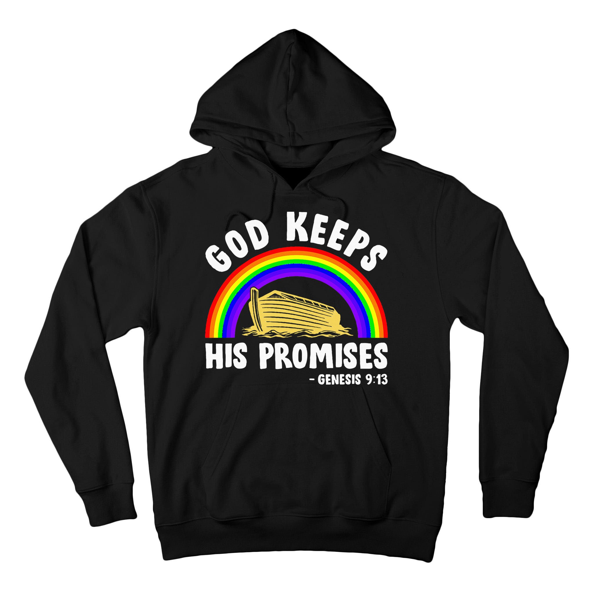 Christian Noah Ark Jesus God Keeps His Promises Rainbow Tall Hoodie
