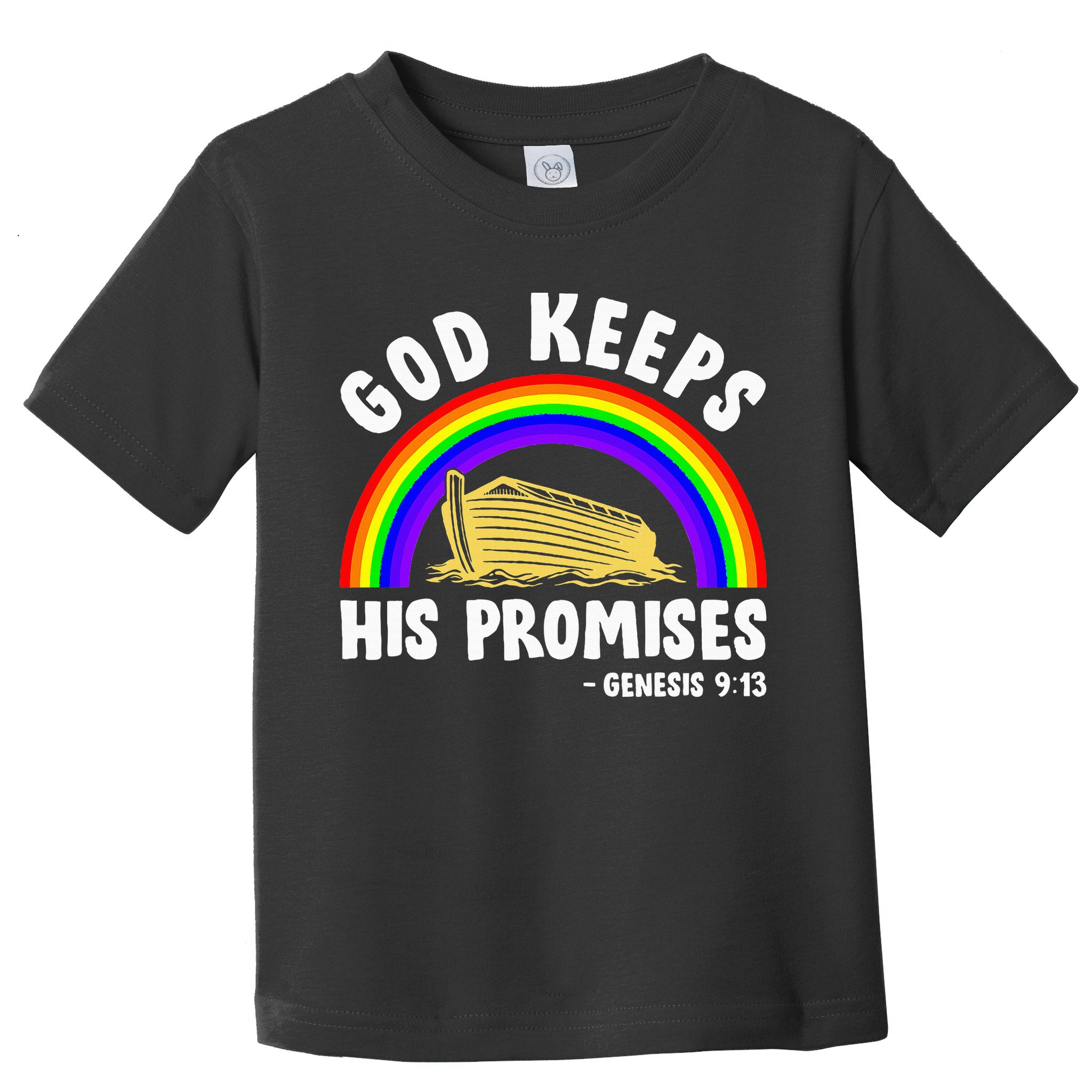 Christian Noah Ark Jesus God Keeps His Promises Rainbow Toddler T-Shirt