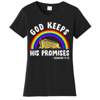 Christian Noah Ark Jesus God Keeps His Promises Rainbow Women's T-Shirt